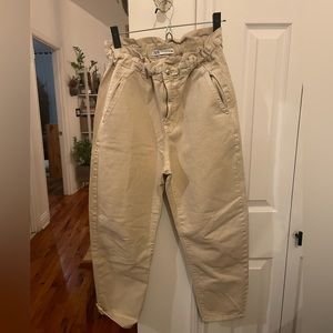 Zara light khaki paper bag pants size 6